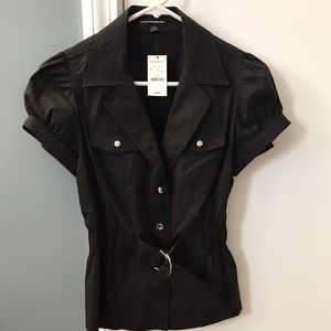 Express Design Studios Black Blouse Top Formal Top